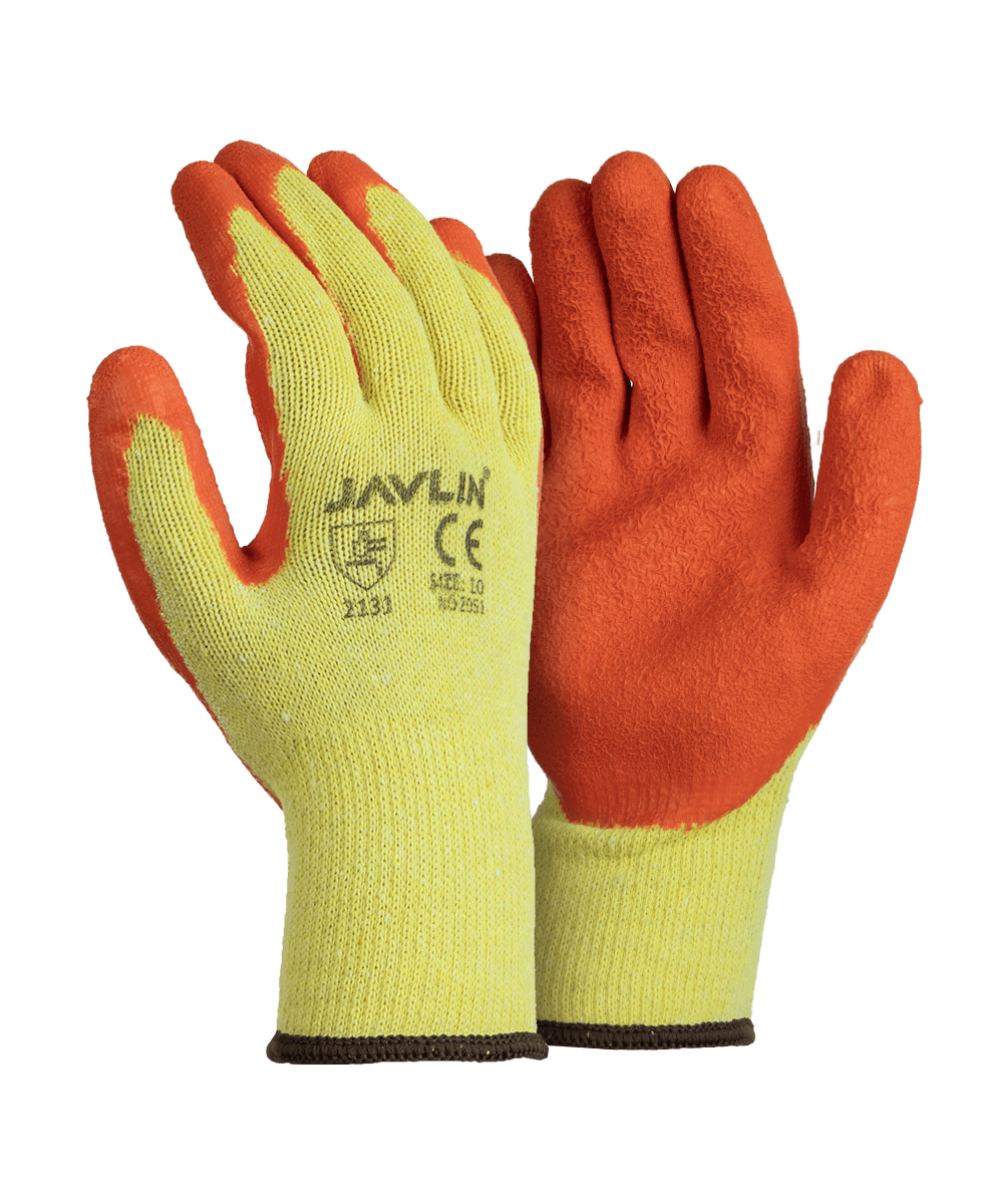 Orange Latex Coated Grippa Gloves