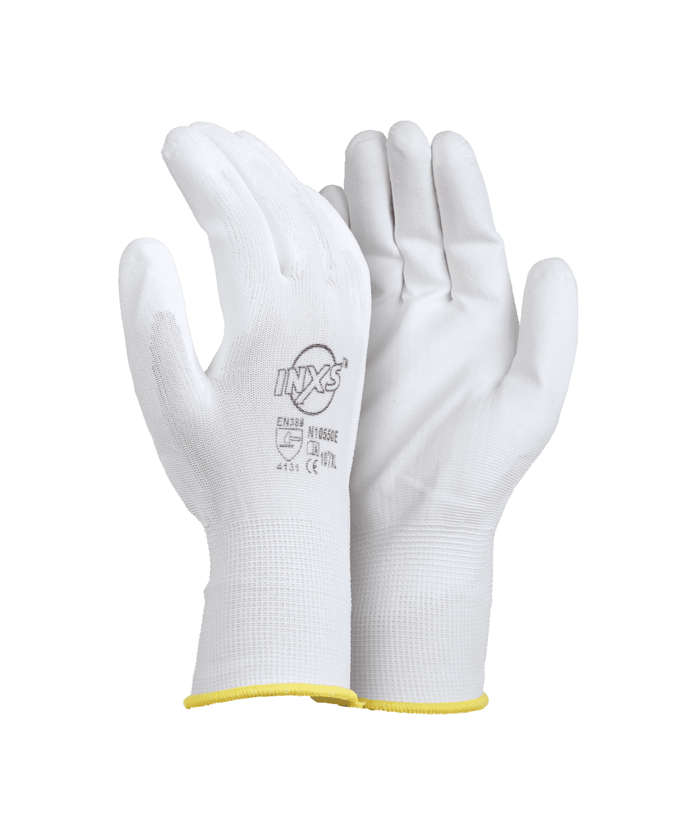 White Liner Gloves PU Coated