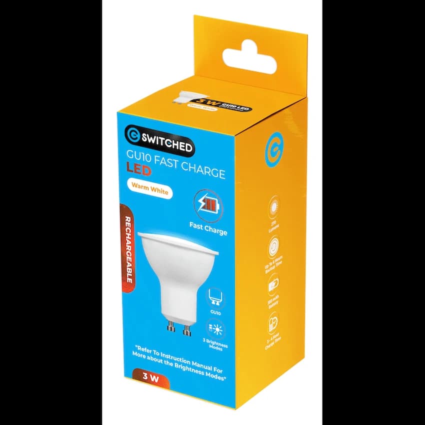 Switched 3w GU10 Rechargeable Fast-Charge LED thumbnail 9