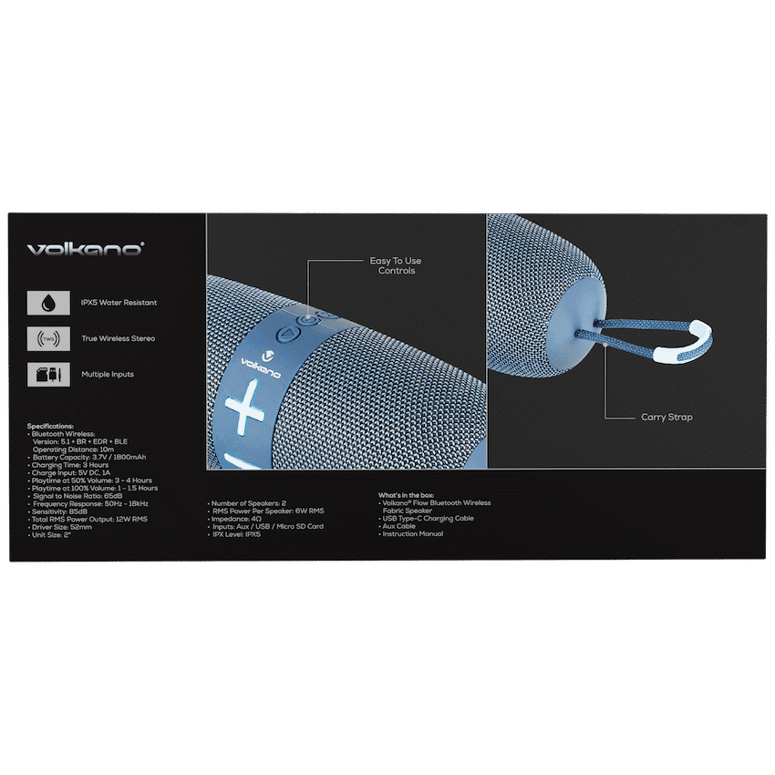 Volkano Flow Series Portable Bluetooth Speaker thumbnail 23