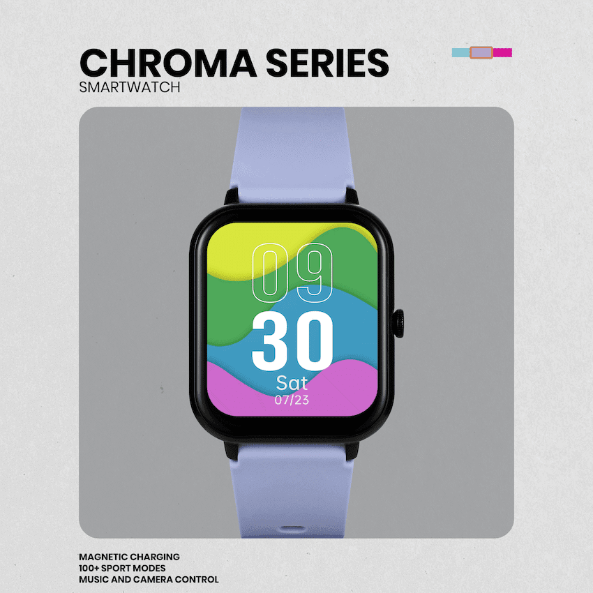 Volkano Chroma Series Smartwatch with Black Strap thumbnail 53