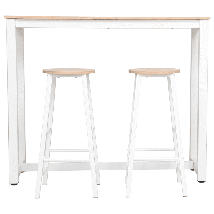 Everfurn Chenin 3-Piece Bar Table & Stool Set with Powder-Coated Frame