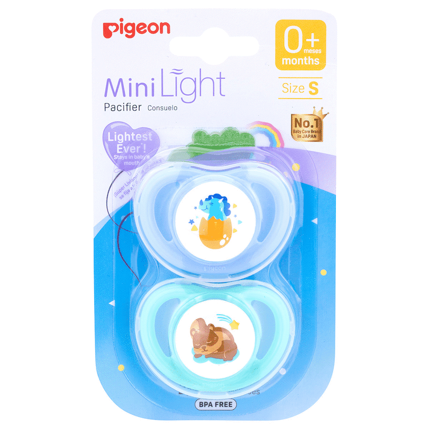 Pigeon – Minilight Pacifier (2 Pc) – S Dino Egg & Squirrel
