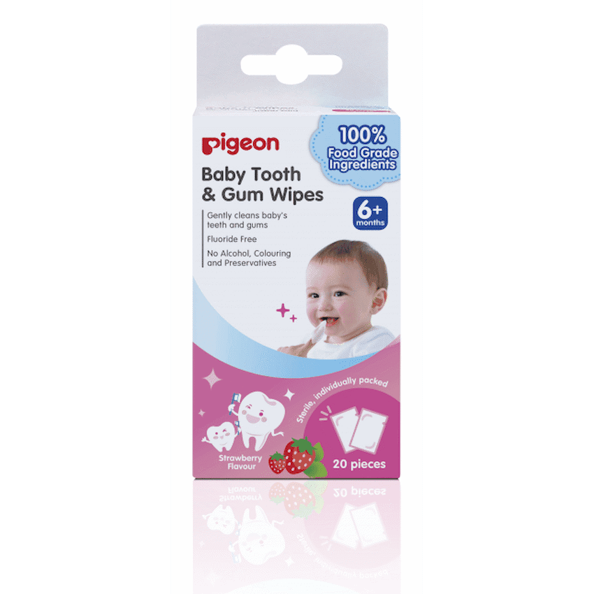PIGEON BABY TOOTH & GUM WIPES STRAWBERRY 20S