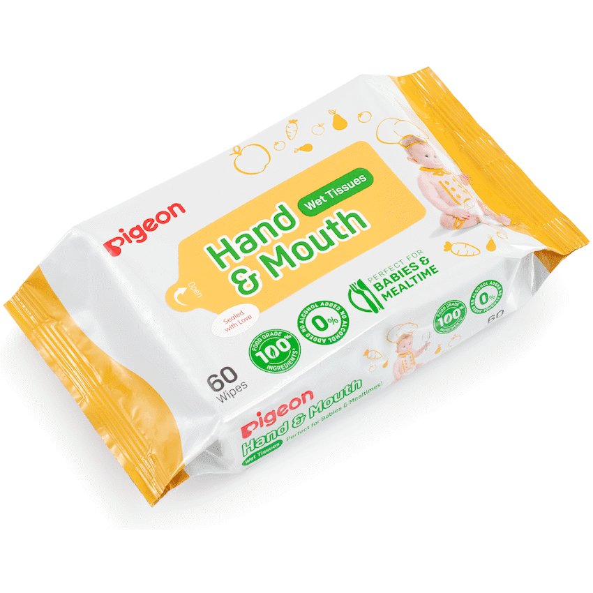 Pigeon – Hand and Mouth Wipes 60s 2-in-1