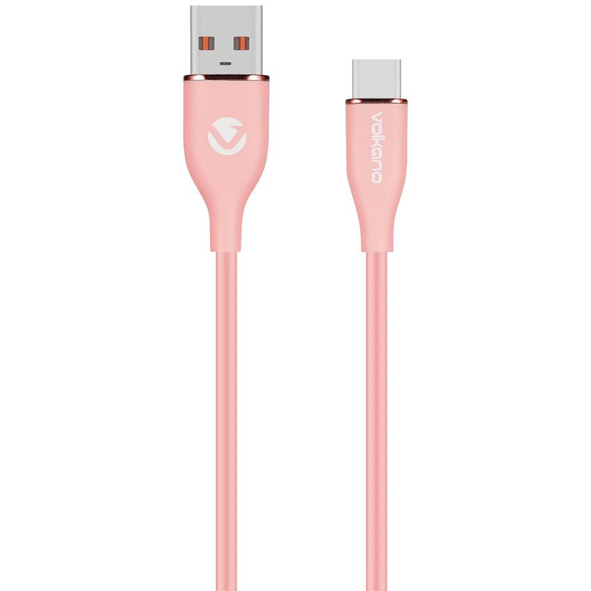 Volkano Flexi Series USB to Type-C Cable Bundle of 3 – White, Pink and Black
