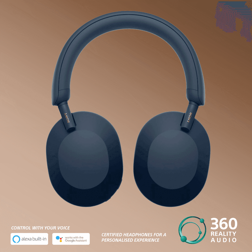 Sony WH1000XM5 (Blue) Noise-Cancelling BT Headphones