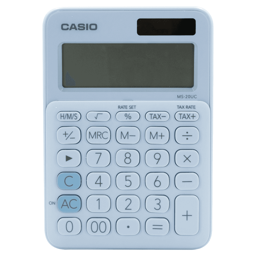 Casio MS-20UC – Desktop Calculator 12-Digit – Light Blue