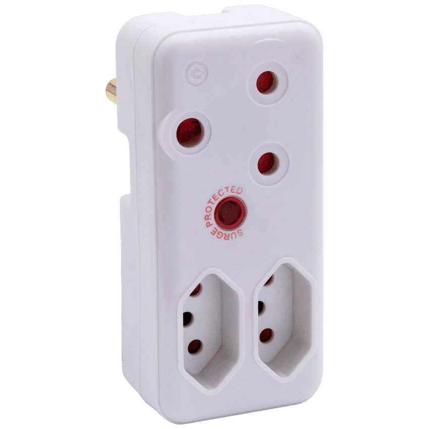 Switched 3-Way Medium Surge Adaptor – White