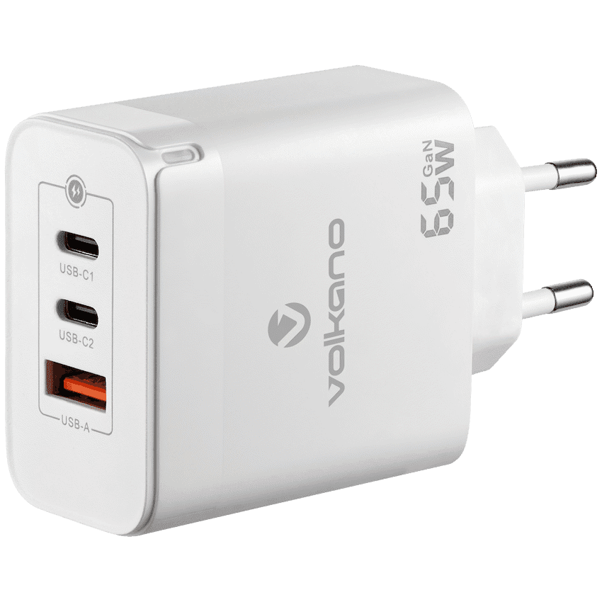 Volkano Potent Trio 65w GaN 3 Port Wall Charger