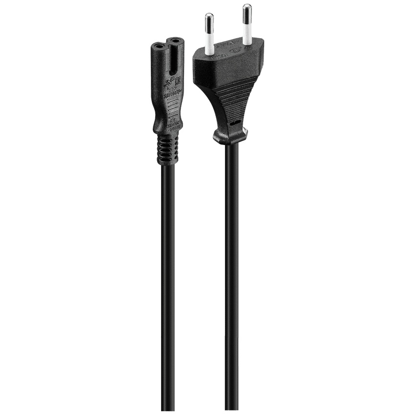 Volkano Presto Series Power Cable 2-Pin Figure 8 to Type-C Euro 1.2m 5a – Black