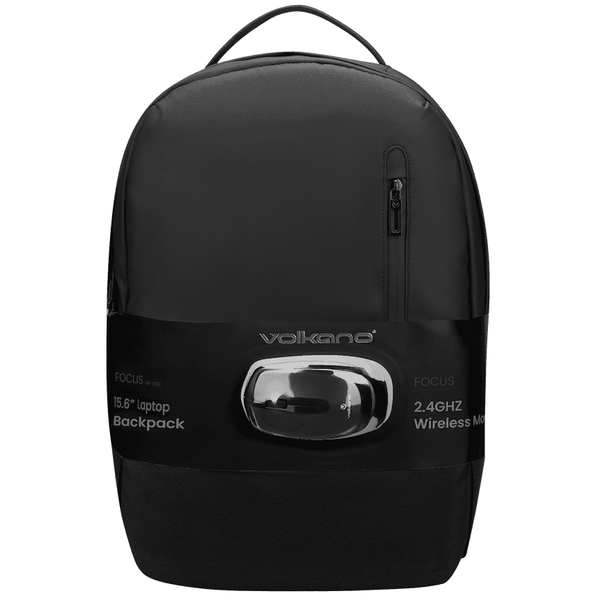 Volkano Focus Series 15.6″ Laptop Backpack and Wireless Mouse