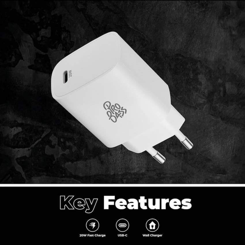 Pro Bass Rapidcharge Series 20w+18w Dual USB and Type-C Wall Charger thumbnail 11