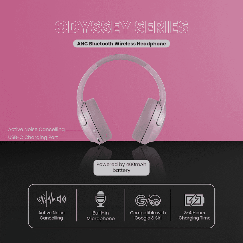 Volkano Odyssey ANC Bluetooth Wireless Headphone thumbnail 24