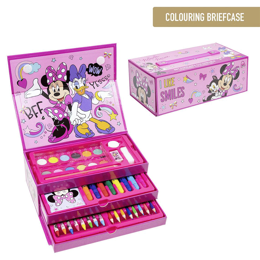 43 PIECE COLOURING STATIONERY BRIEFCASE – MINNIE MOUSE