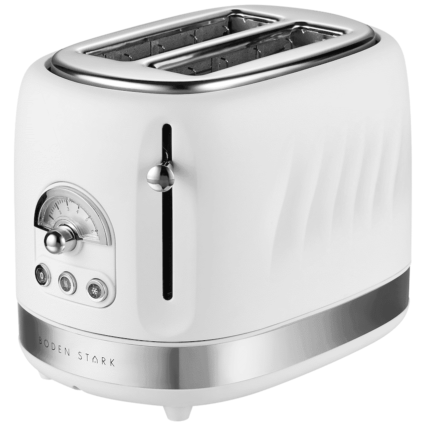 Boden Stark 2-Slice Stainless Steel Toaster – White