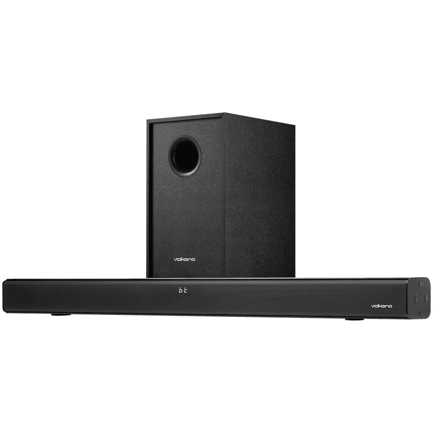 Volkano Cascade 50w Soundbar + Wired Subwoofer – Black