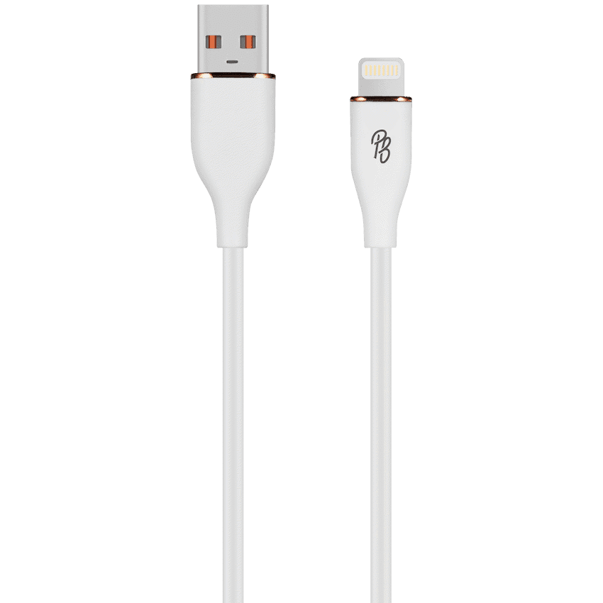 Pro Bass FlexiCord Series 2m USB to Lightning Charging Cable – White
