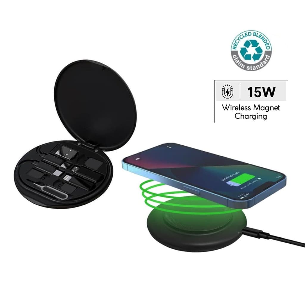 OSLO Mag – @memorii Recycled 15W Magnetic Wireless Charger Multicable Set
