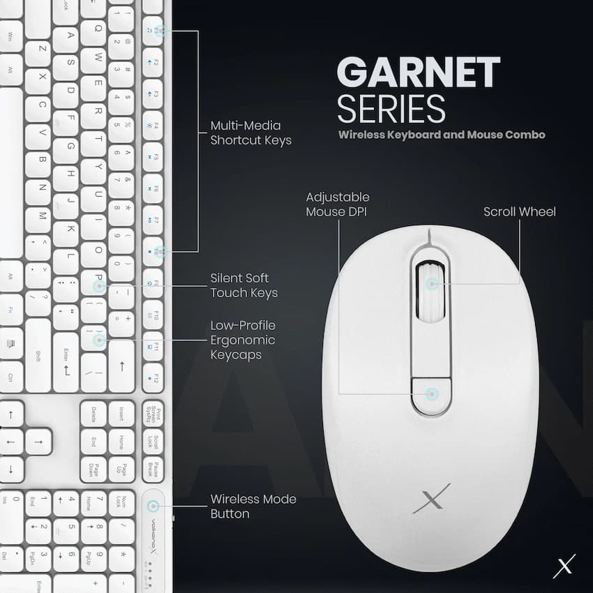 VolkanoX Garnet Bluetooth Wireless Keyboard and Mouse Combo thumbnail 19