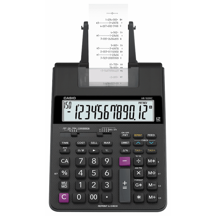 Casio HR-100RC BK Printing Calculator