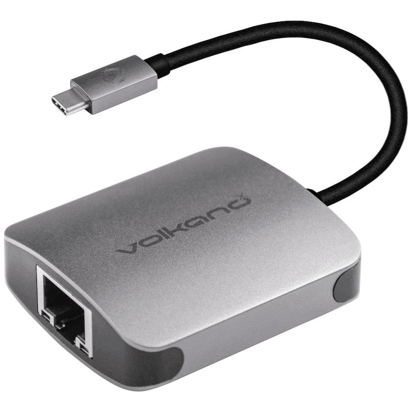 VolkanoX Core LAN series USB Type C to Gigabit LAN adaptor – Charcoal