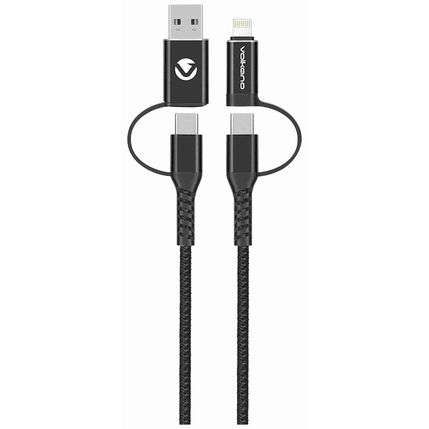 Volkano Weave Series 4-in-1 Cable Two Pack – 1.2m/4ft & 1.8m/6ft