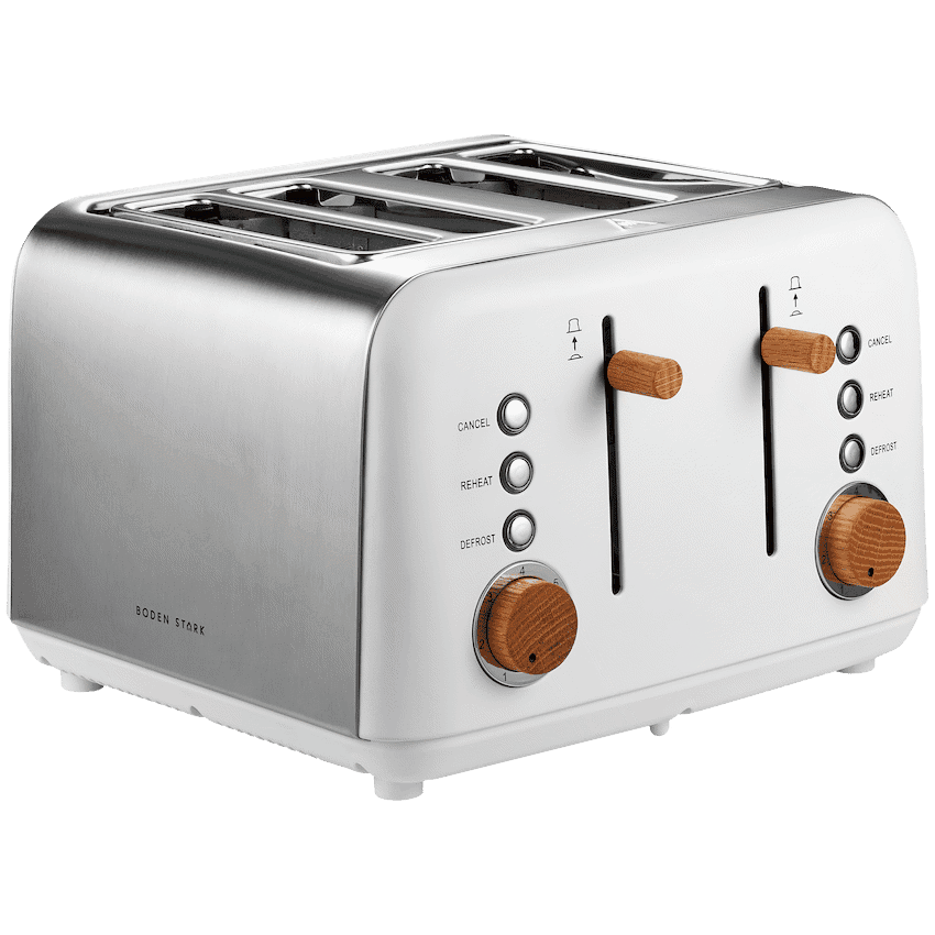 Boden Stark Anson Collection 4 Slice SS Toaster White