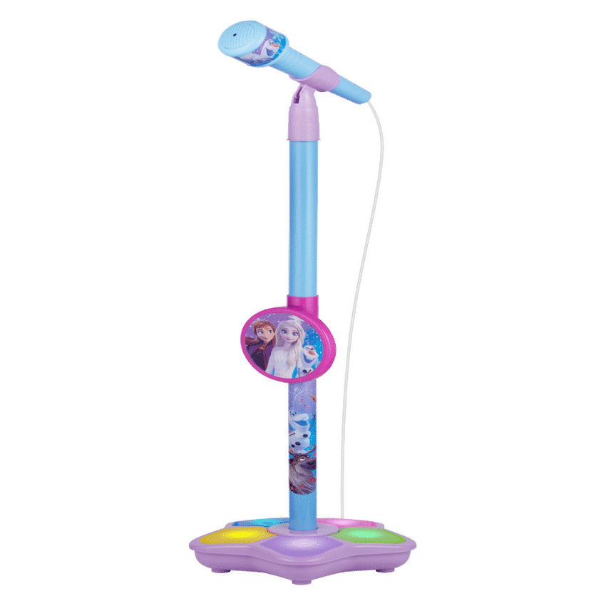 Disney Frozen Auxiliary Star Karaoke Microphone Stand with Colourful Lights