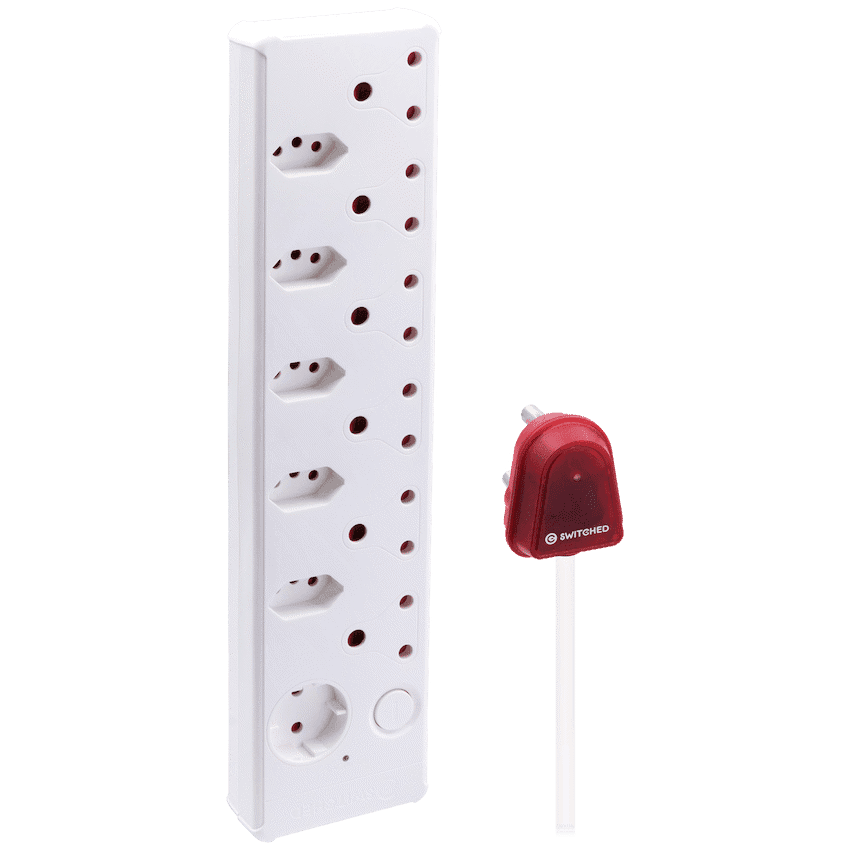 Switched 12-Way High Surge Multiplug 0.5m – White
