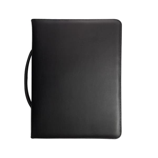 A4 Leather Varsity Zip Folder
