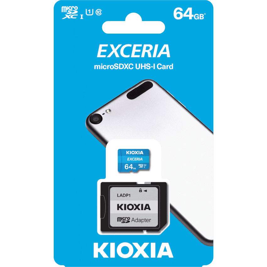 Kioxia 64gb Micro SDHC – UHS-1 Read 100MB/s CL10