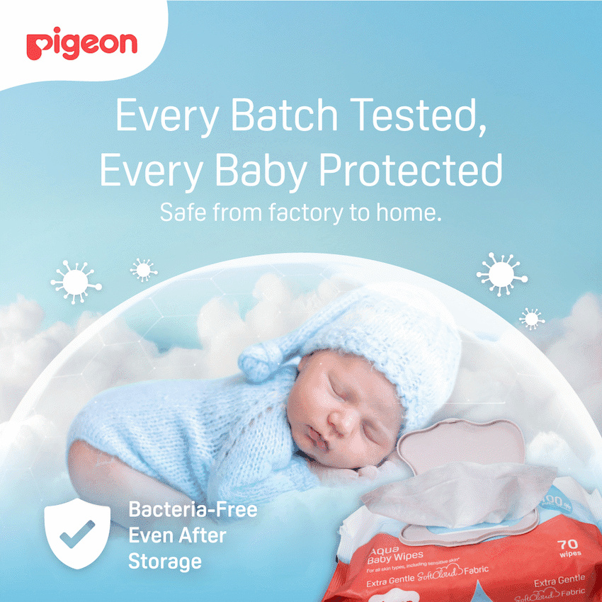 PIGEON AQUA BABY WIPES 70's FLIPTOP - Single