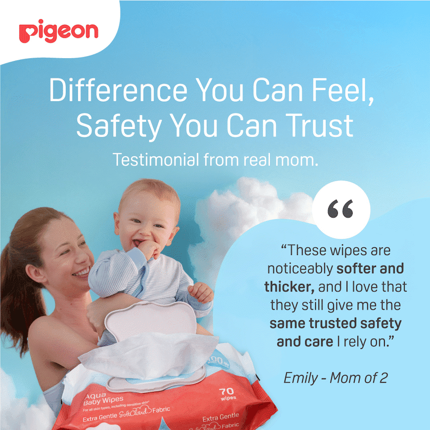 PIGEON AQUA BABY WIPES 70's FLIPTOP - Single