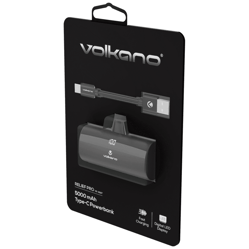 Volkano Relief Pro Power Bank - 5000mah Type-C Direct Plug-in