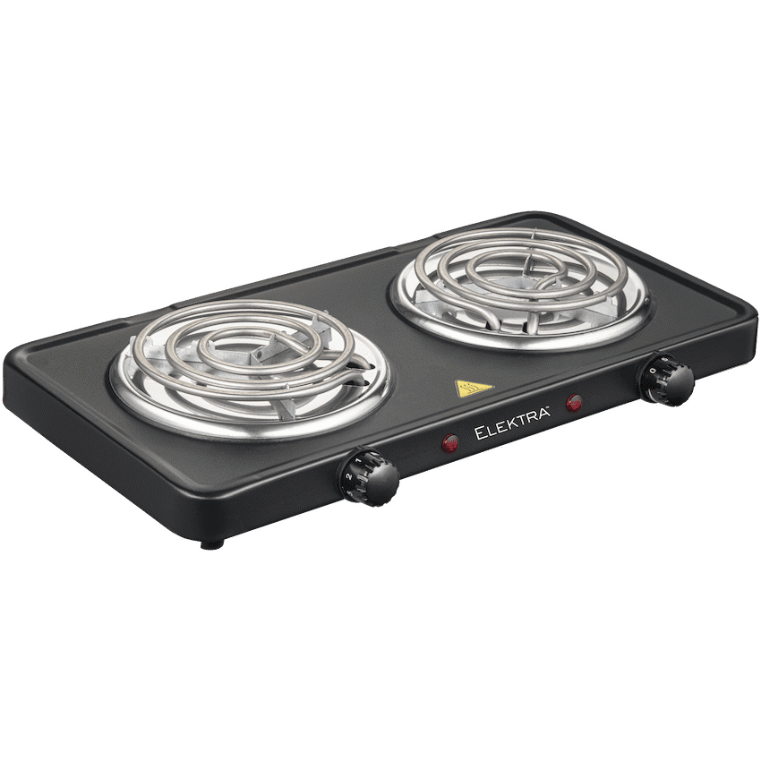 Elektra Double Spiral Hot Plate - Black