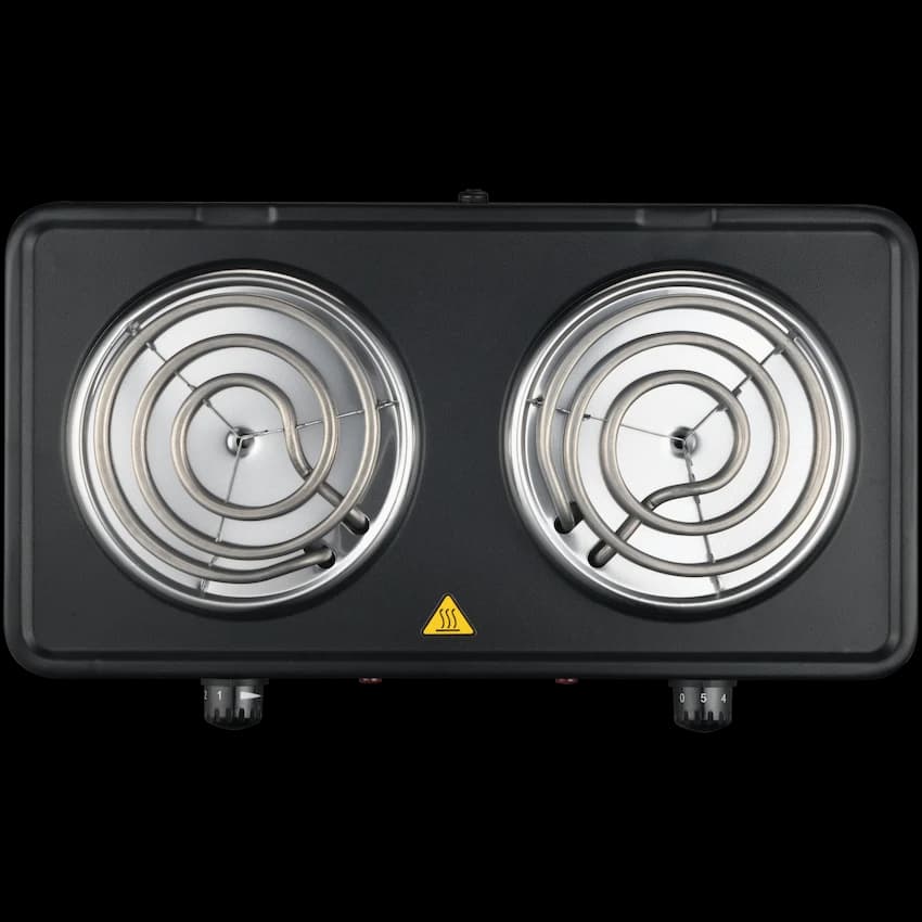 Elektra Double Spiral Hot Plate - Black