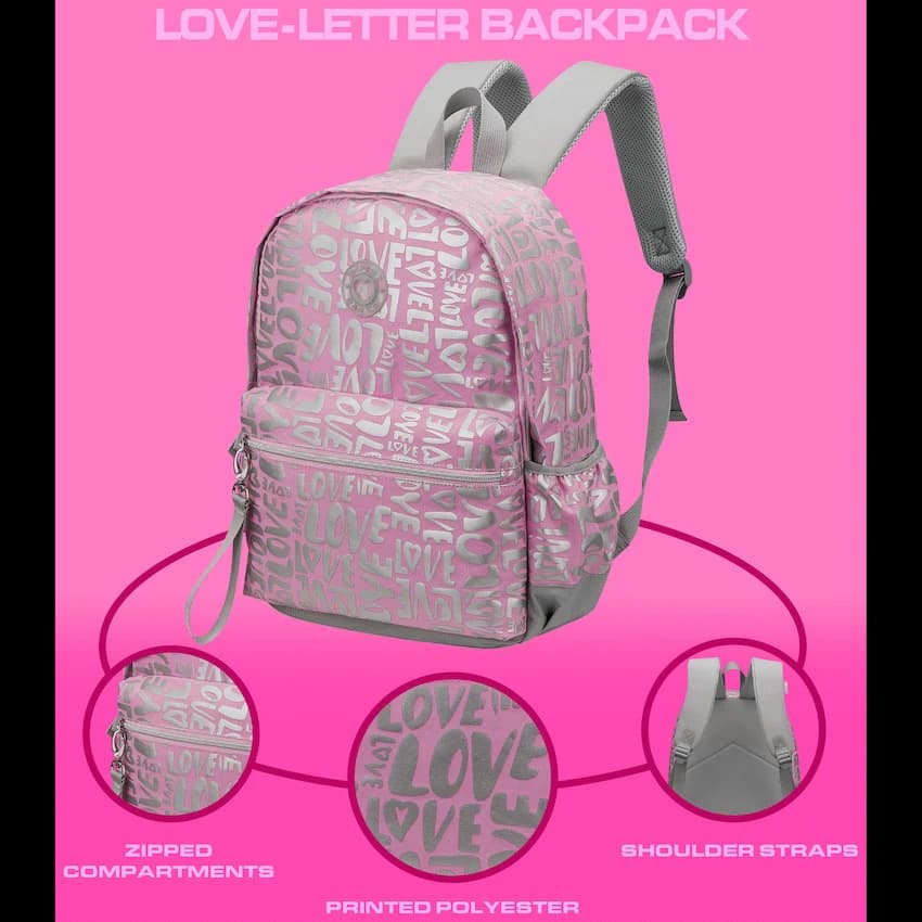 Quest Love-letter Backpack Pink