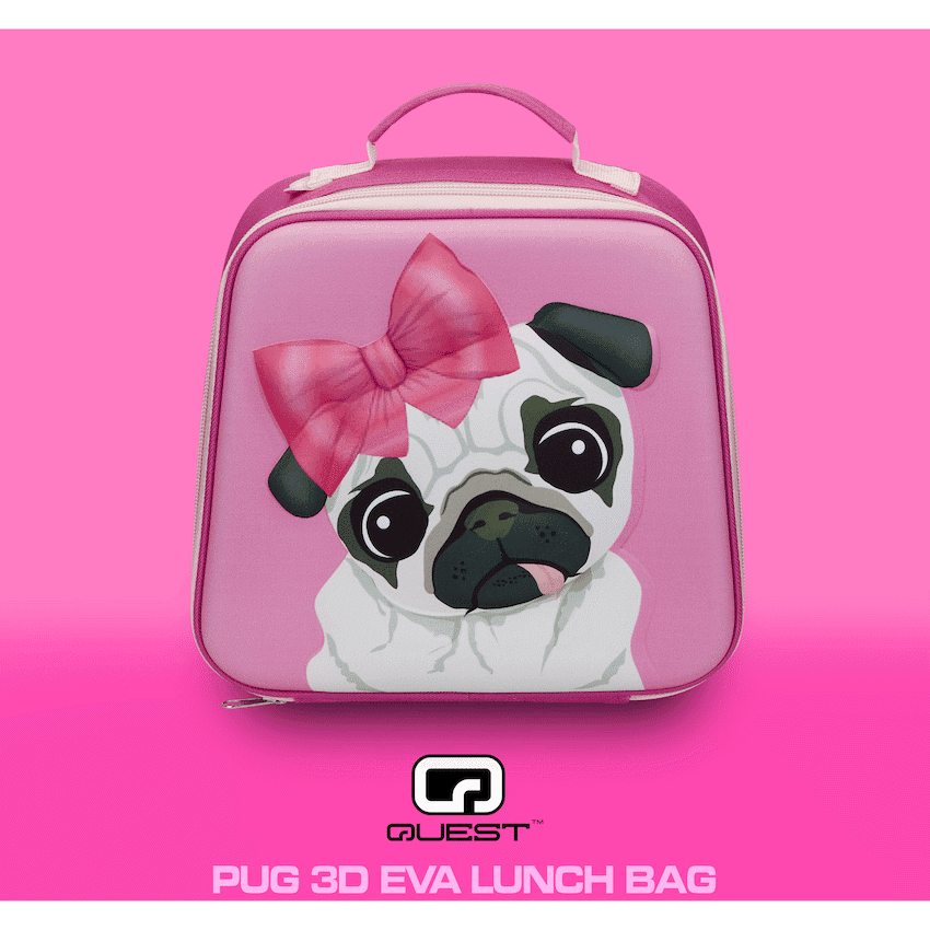 Quest Pug 3D EVA Lunch Bag - Pink