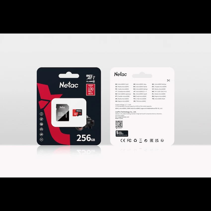 NETAC PRO 256GB MICRO SD AND ADAPTOR