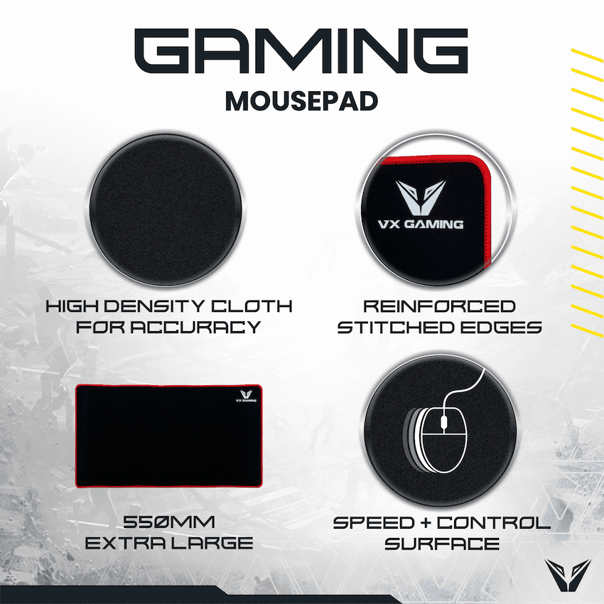 VX Gaming Battlefield series gaming mousepad - Extra large black/red - 550mm