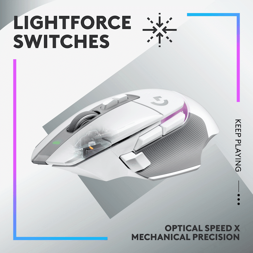 Logitech(R) G502 X Plus Wireless Gaming Mouse - White