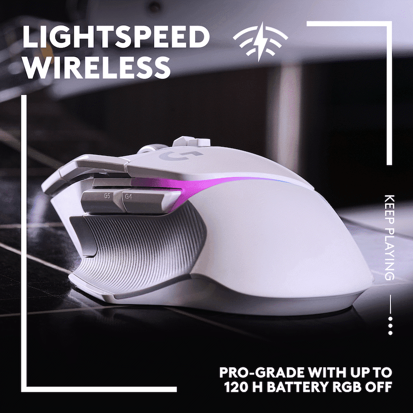Logitech(R) G502 X Plus Wireless Gaming Mouse - White