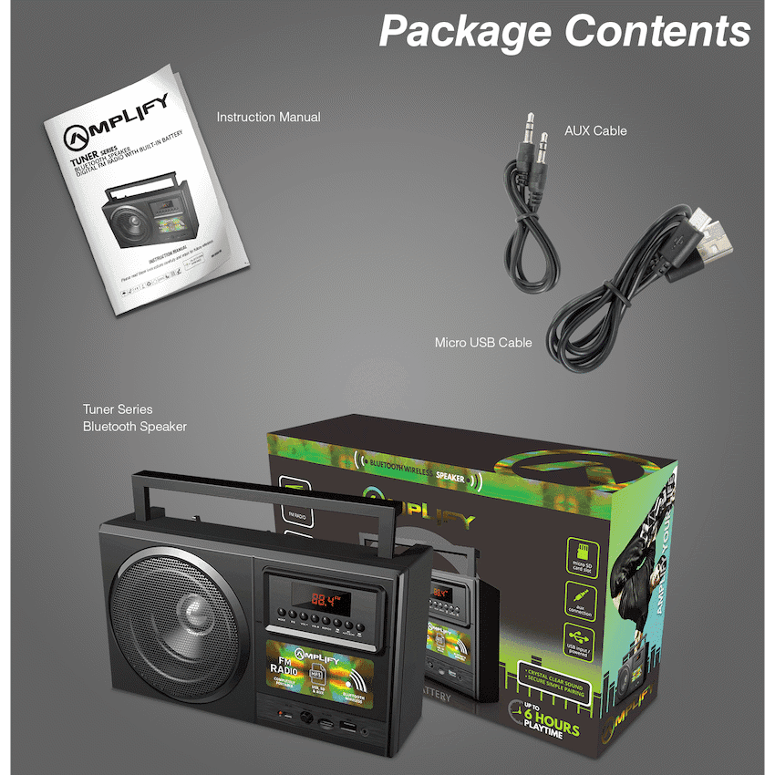 Amplify Tuner Series Bluetooth Radio - Black