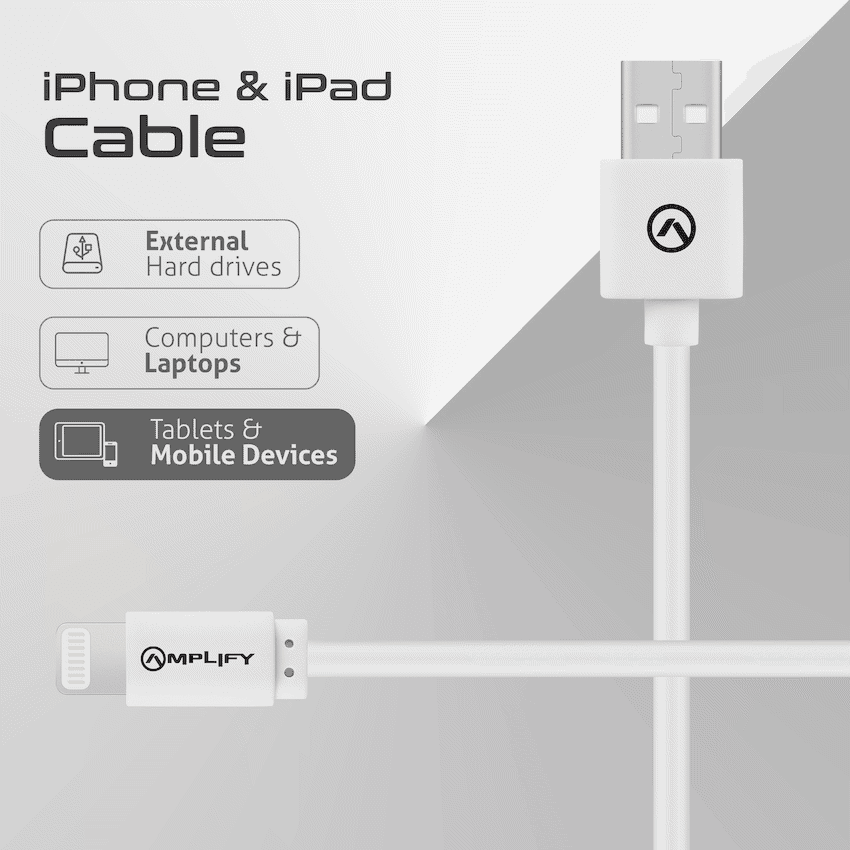 Amplify Lightning Charging Cable for iPhone & iPad - White