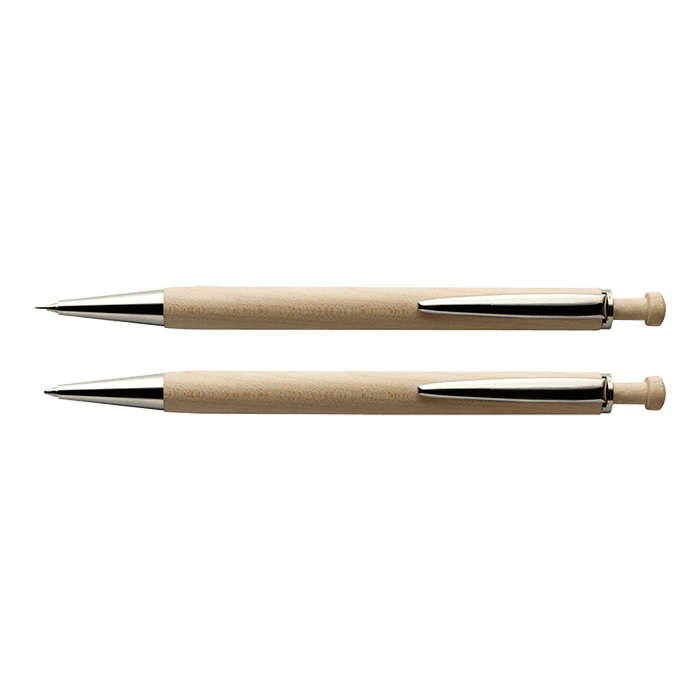 Maple Wood Pen And Clutch Pencil Set