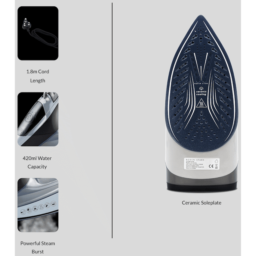 Boden Stark 2200W Ceramic Steam Iron