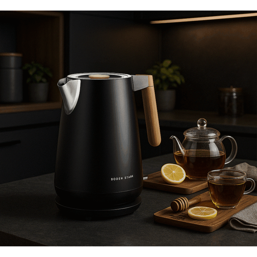 Boden Stark Anson Collection 1.7l 2000w Stainless Steel Kettle - Black