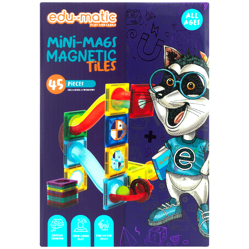 45 Magnetic Tiles and Marble Run Parts