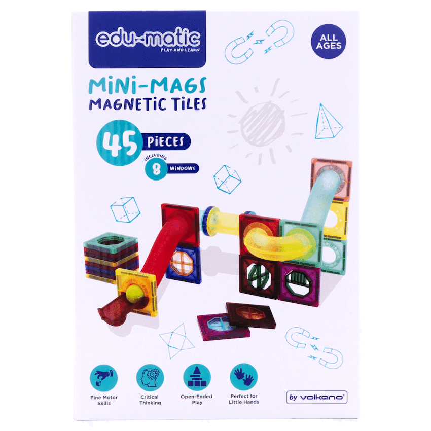 45 Magnetic Tiles and Marble Run Parts